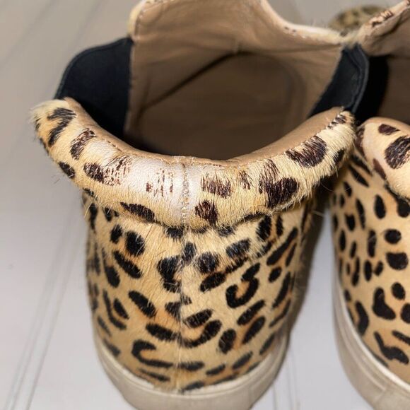 Coconuts by Matisse Leopard Calf Hair Hi Top Sneakers Women's 9.5 Animal Print - Picture 6 of 12